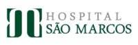 O logotipo do Hospital São Marcos, com o texto Hospital São Marcos elegantemente exibido em cinza e verde à direita.